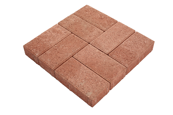 Pavé béton chanfreiné, rouge, 22 x 11 x 6cm