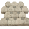 Pavé béton drainant tambouriné, gris clair, 14,5 x 14,5 x 8 cm