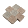Pavé béton tambouriné, nuancé de brun et de noir, 11 x 11 x 6 cm