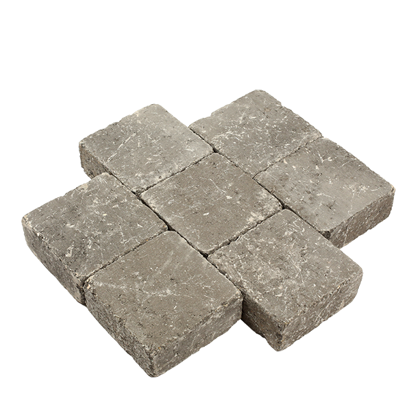 Pavé béton tambouriné, anthracite, 14,5 x 14,5 x 6cm