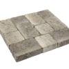 Pavé béton tambouriné, nuancé de gris et de noir, Combi (14,5 x 14,5 x 6 cm et 14,5 x 21,75 x 6 cm)
