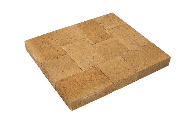 Pavé béton franc, jaune/beige, 14,5 x 14,5 x 6 cm et 14,5 x 21,75 x 6 cm