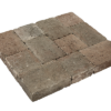Pavé béton tambouriné, nuancé de brun et de noir, Combi (14,5 x 14,5 x 6 cm et 14,5 x 21,75 x 6 cm)
