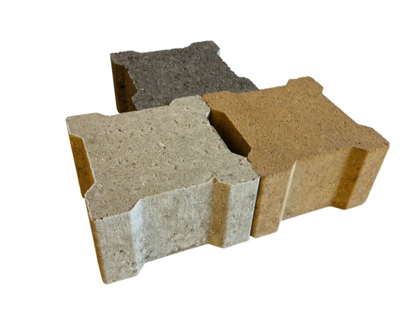 Pavé drainant PMR de couleur cendre, gris clair