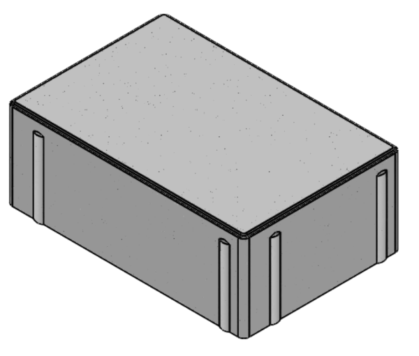 Pavé béton chanfreiné, Rouge, 21,75 x 14,5 x 8