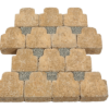 Pavé béton drainant tambouriné , jaune/beige, 14,5 x 14,5 x 8 cm